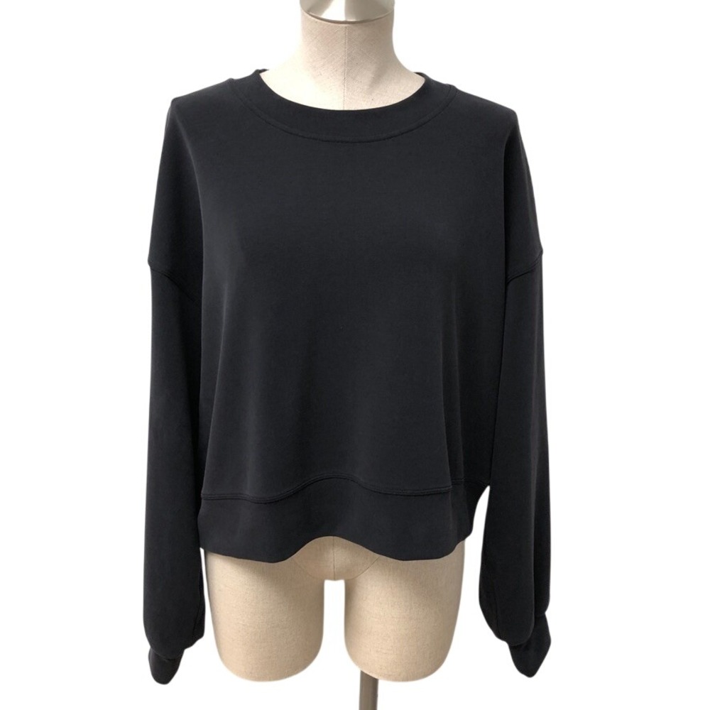 Lululemon Perfectly Oversized Crewneck Womens 10 Black Soft Spacer Activewear